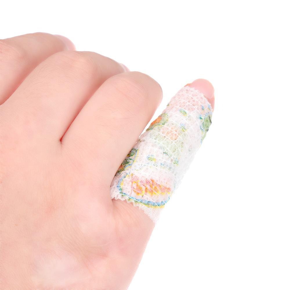 Băng Quấn Mắt Cá Chân Co Giãn Họa Tiết Hoạt Hình Màu Cầu Vồng