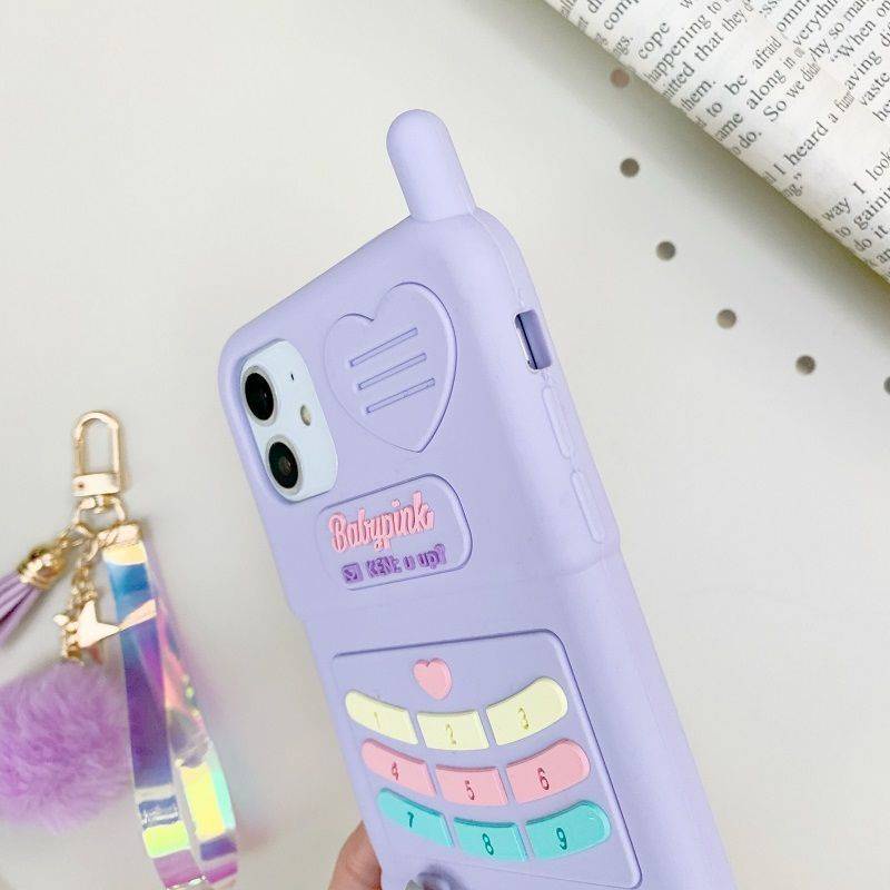Ốp Điện Thoại Màu Tím Chống Sốc Phong Cách Retro Cho iPhone 13/12/11/XS/X/8/7