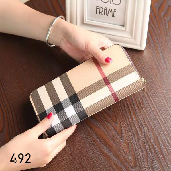 Ví Dài Nữ Cầm Tay Khóa Kéo 492 Sọc Kẻ Vuông Caro Siêu Sang Chảnh - Hazo