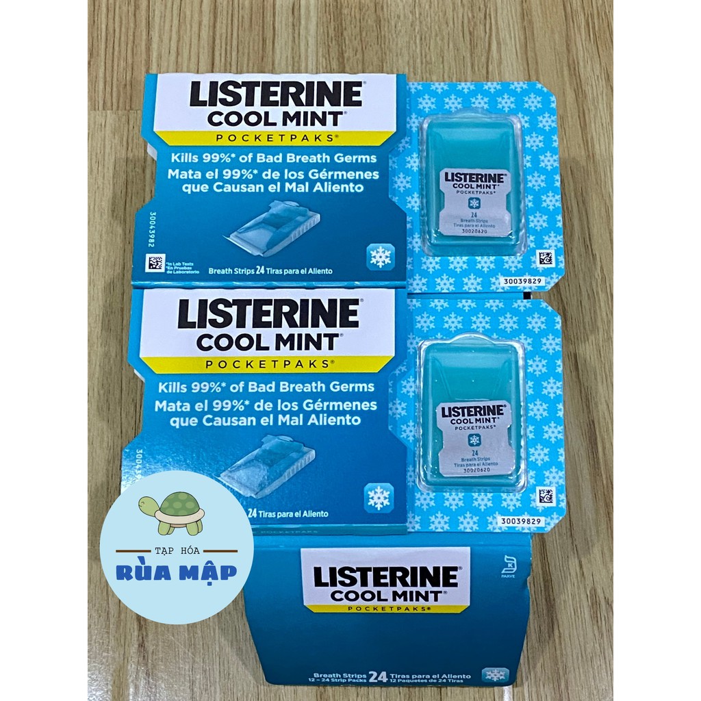 Phim ngậm thơm miệng diệt khuẩn Listerine Cool Mint Pocketpaks