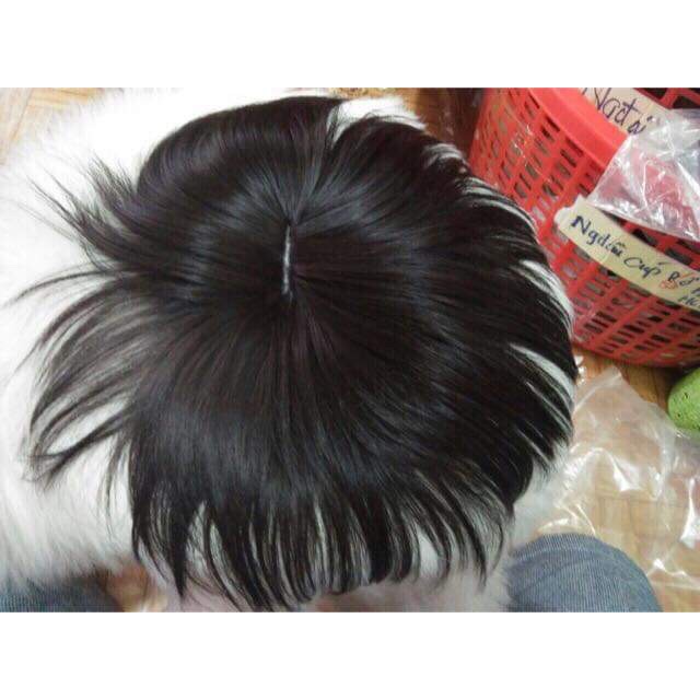 Tóc giả che hói đỉnh đầu- mẫu có đưỡng rãnh da đầu