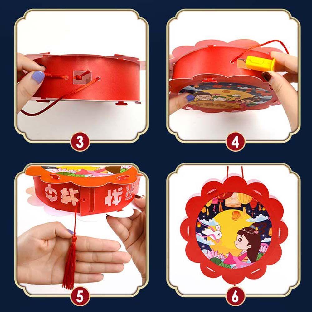 Lồng Đèn Giấy Chiếu Hình Thỏ Trung Hoa Dễ Thương Trang Trí Lễ Hội