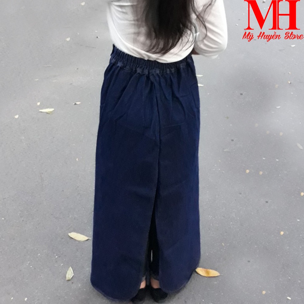 [ Ảnh Tự Chụp ] Váy Chống Nắng Dạng Quần Jean Trơn Cao Cấp Có Chân Váy Dài Và Nút Bấm Bên Hông Rất Tiện Lợi | BigBuy360 - bigbuy360.vn