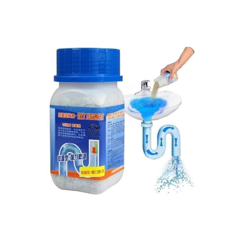 Bột Thông Cống Cực Mạnh - Hũ Thông Tắc Bồn Cầu Đường Ống, Bồn Rửa Mặt Loại Lớn