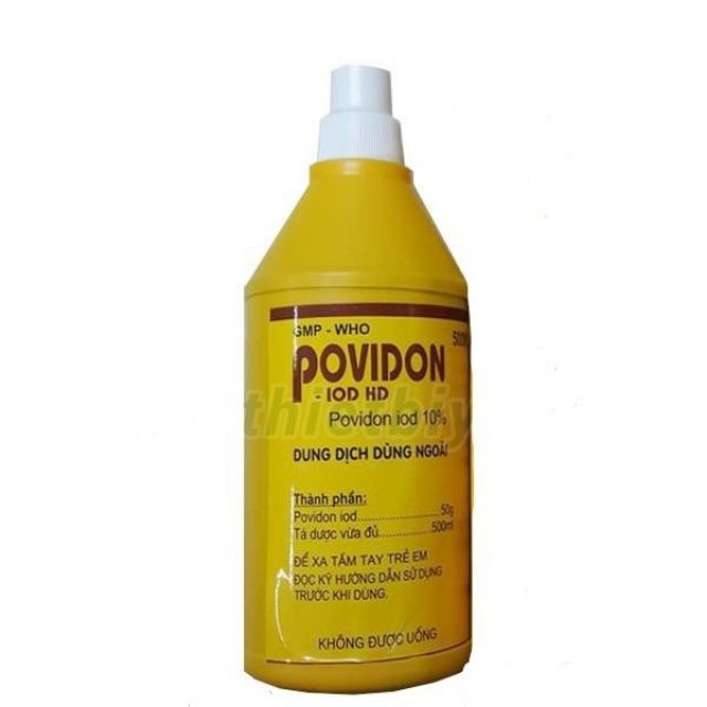 Dung dịch sát trùng, diệt khuẩn Povidon-iod HD, dung tích 500ml