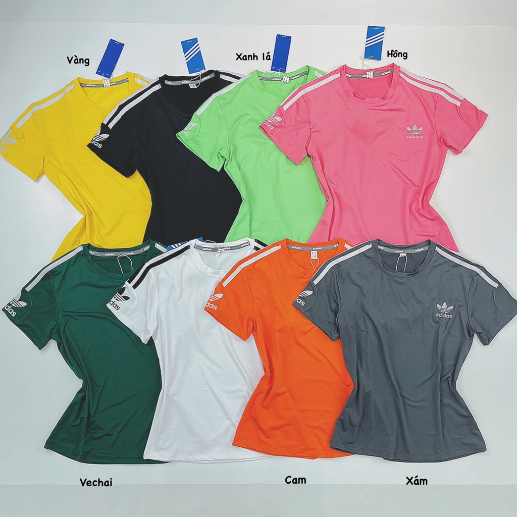 Áo Thun Thể Thao Nữ Cổ Tròn Tay Ngắn Das In Tay, Chất Thun Polly Mỏng Mịn Mát