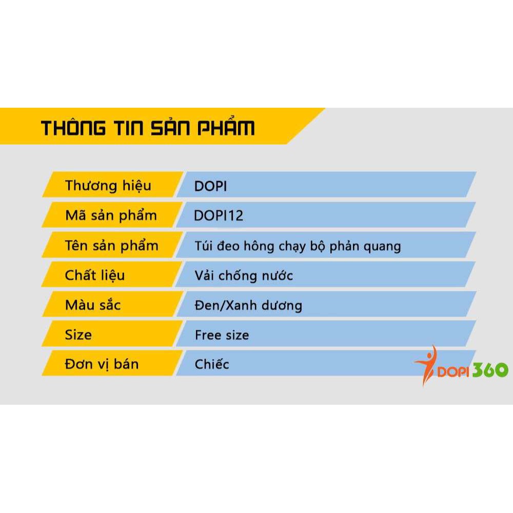 TÚI ĐEO CHẠY BỘ HÔNG BỤNG PHẢN QUANG DOPI CÓ NGĂN ĐỰNG BÌNH NƯỚC DOPI DP12