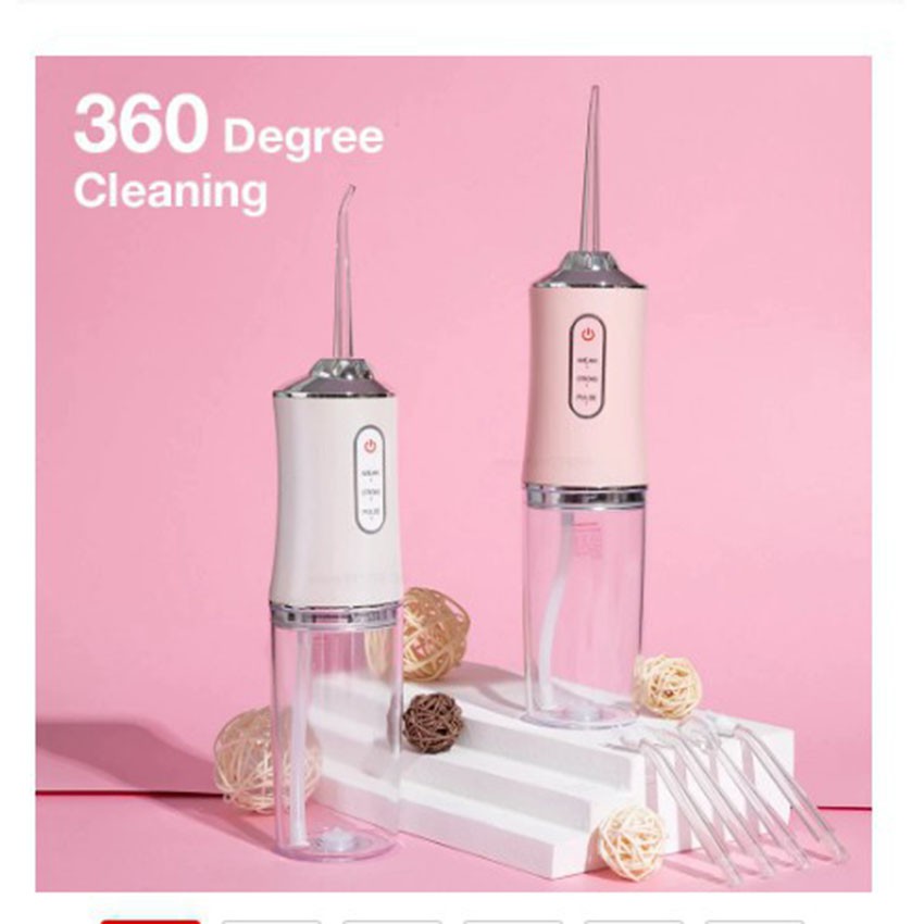 Máy Tăm Nước Cầm Tay Vệ Sinh Răng Miệng Oral Irrigator - Máy Vệ Sinh Răng Miệng 4 Đầu Chuyên Dụng