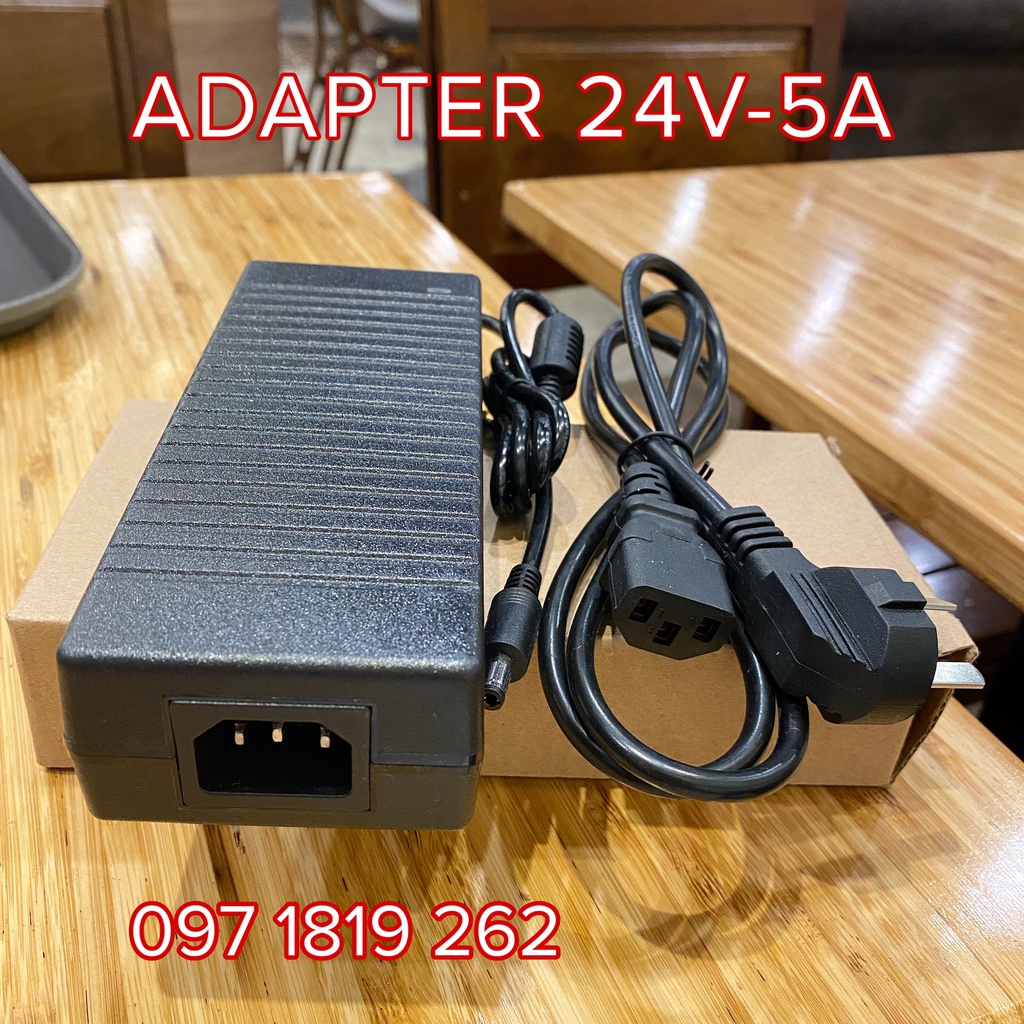 Nguồn adapter 24V 5A cho máy bơm nước, đầu ghi hình camera, switch poe. 24V 5A có đèn báo led