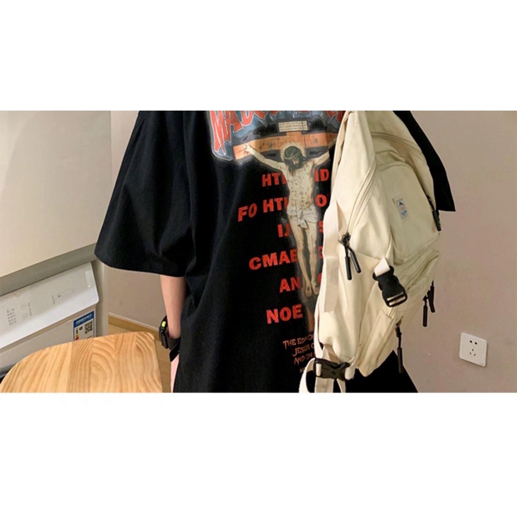 Áo Thun Tay Ngắn Cổ Tròn Form Rộng In Họa Tiết Phong Cách retro Âu Mỹ