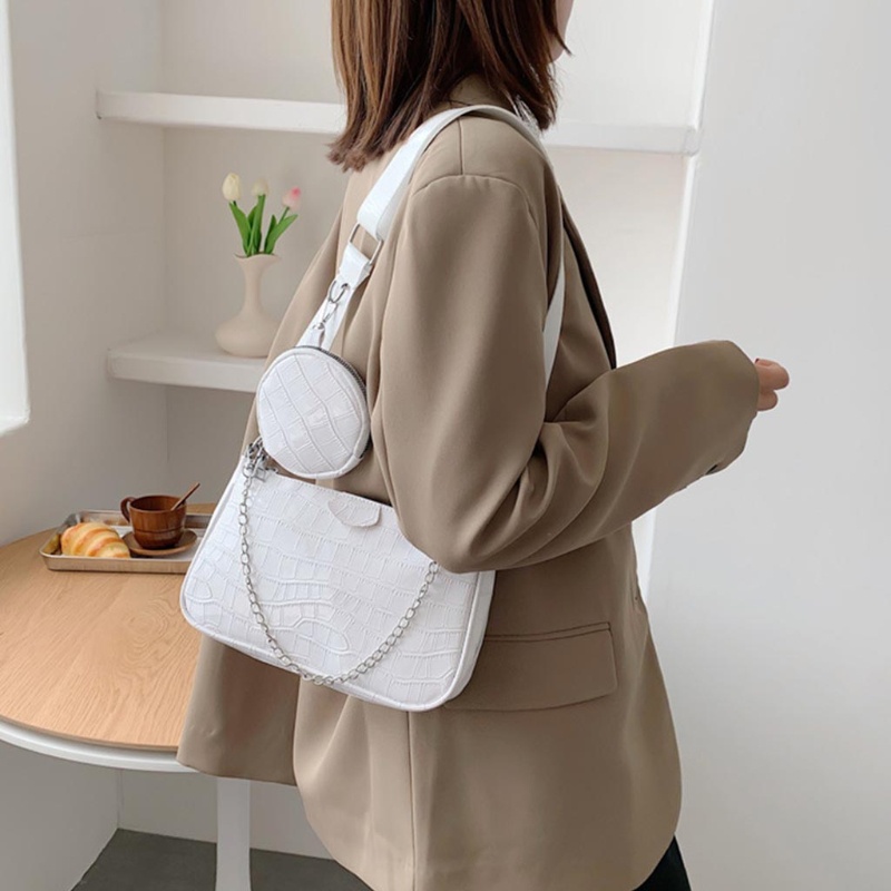 Túi Xách Da PU Đeo Chéo Mini Có Túi Nhỏ Thời Trang Cho Nữ