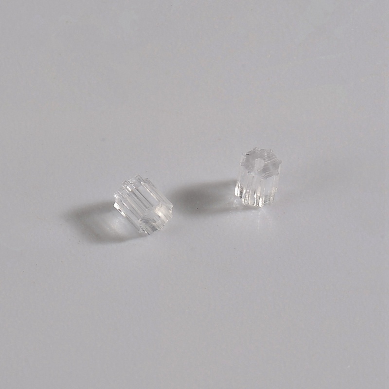 Set 100 nút chốt khuyên tai bằng silicon trong suốt DIY tiện dụng