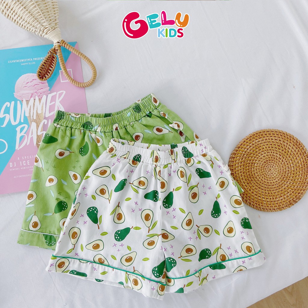 Pijama cho bé, Bộ pijama GELU KIDS họa tiết quả bơ dễ thương chất liệu thô mềm mát  - SBU003