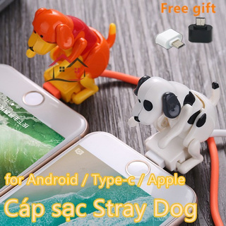 Cáp Sạc Điện Thoại USB Đa Năng Gắn Hình Chú Chó Đốm Ngộ Nghĩnh Tiện Dụng
