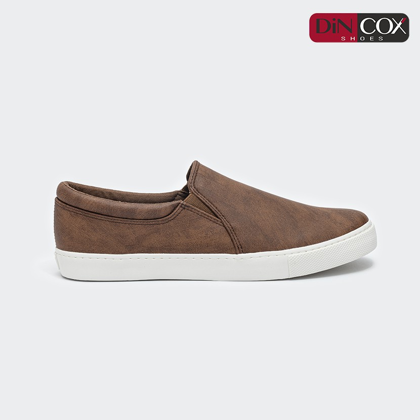 Giày Lười Sneaker Da Nam DINCOX C38 Đơn Giản, Lịch Lãm Brown