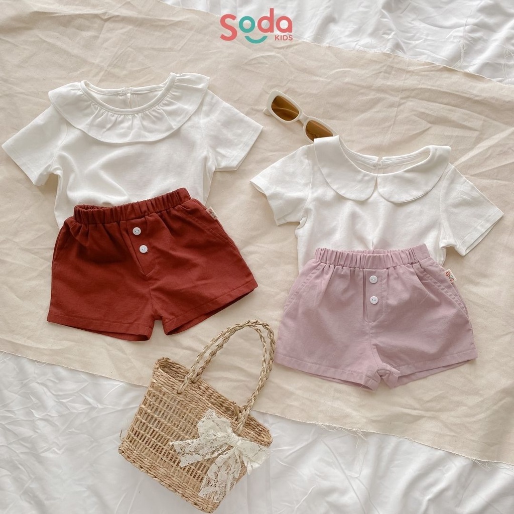 Quần đùi cho bé SODA KIDS phong cách Hàn Quốc, chất liệu lanh linen nhập khẩu nhẹ, mềm, mát ( Nhiều màu )
