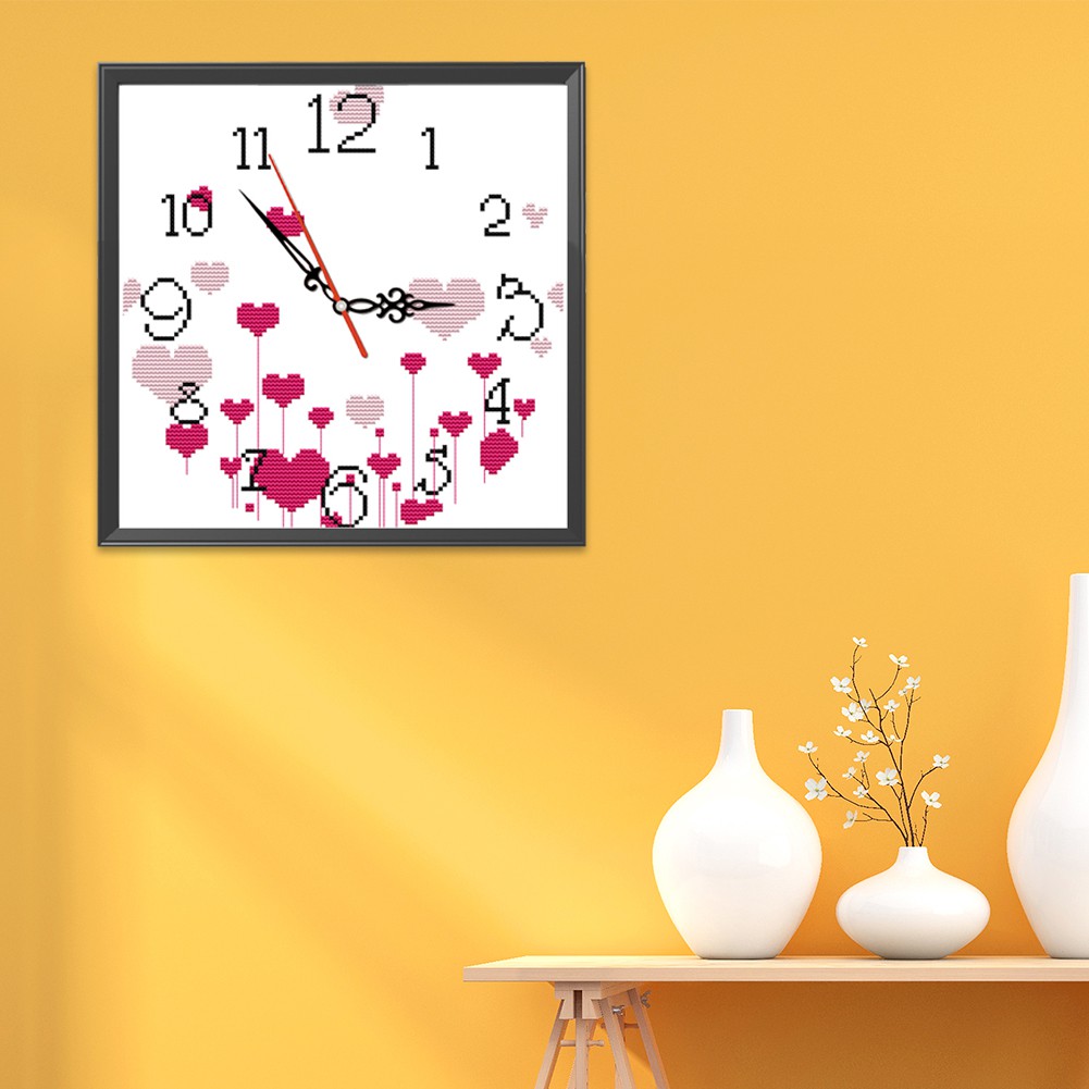 Set tranh thêu chữ thập 14ct hình đồng hồ treo tường độc đáo