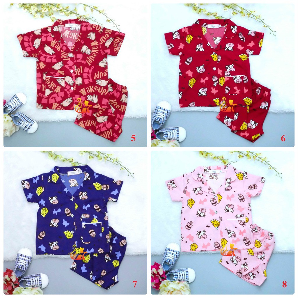 Đồ Bộ Mặc Nhà &quot;Quần Đùi&quot; Pijama Kate Thái - Size số 2 - Cho Bé 8 - 13kg. Từ 1 tuổi - 3 tuổi. (Phần 1).