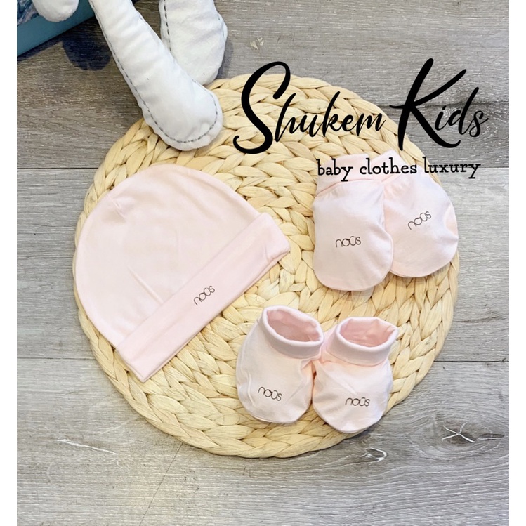 Phụ kiện sơ sinh Nous bao tay chân mũ newborn peptit