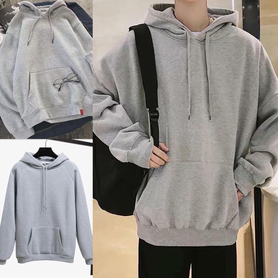 [FREESHIP] áo hoodie xám trơn unisex - áo khoác nỉ bông hoodie basic gray | BigBuy360 - bigbuy360.vn