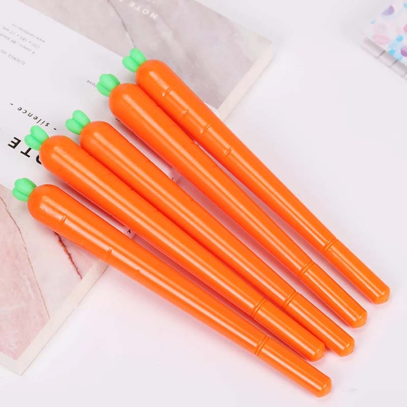 Bút Bi Mực Đen Ngòi 0.5mm Hình Củ Cà Rốt Đáng Yêu
