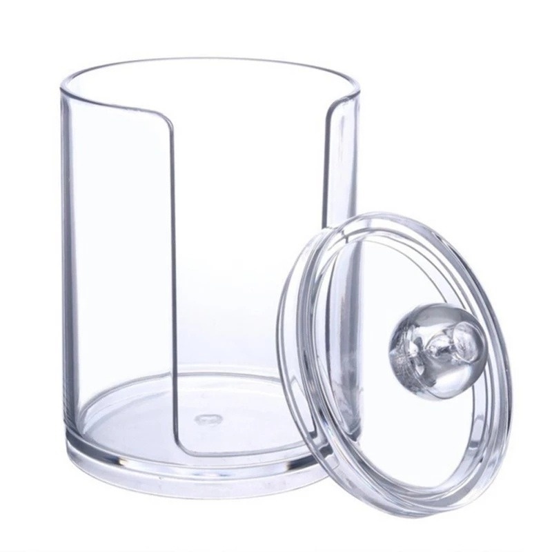 Hộp lưu trữ hình tròn nhỏ bằng nhựa Hộp đựng đồ trang sức bằng bông tăm bông mỹ phẩm