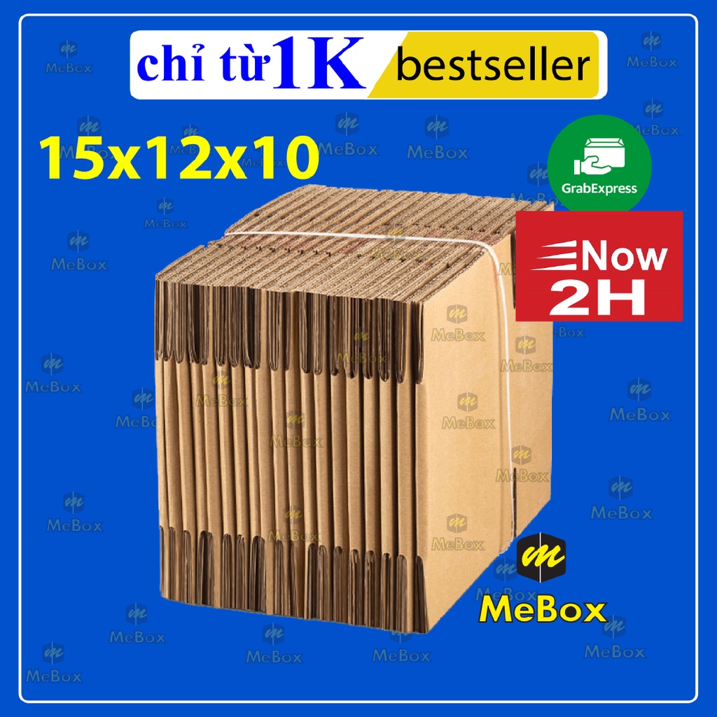 Hộp carton, hộp giấy đóng gói hàng kích thước 15x12x10