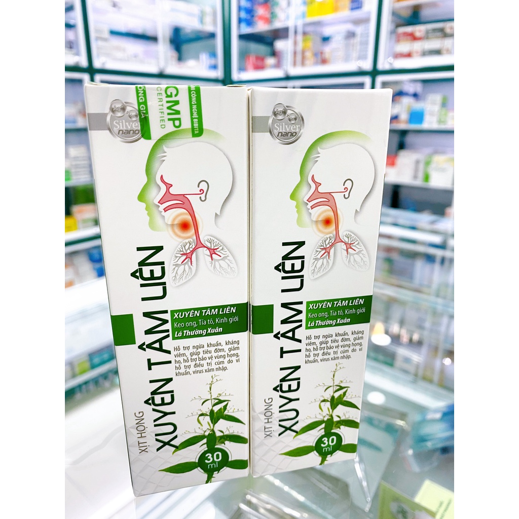 XỊT HỌNG XUYÊN TÂM LIÊN SLIVER NANO – HỖ TRỢ KHÁNG VIÊM, TIÊU ĐỜM. GIẢM HO (CHAI 30 ML)
