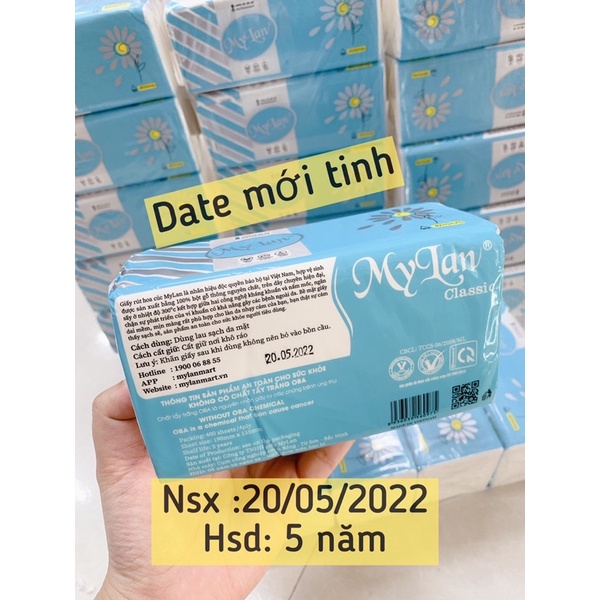 Bịch 5 gói giấy milan hoa cúc xanh gói 400 tờ/4lớp.