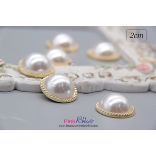 Charm đĩa hạt trai nửa 2cm