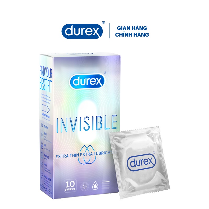 Bao cao su Durex Extra Thin Extra Lubricated siêu mỏng, siêu nhẹ Extaste