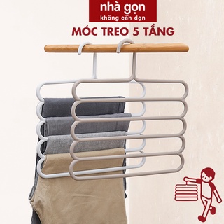 Móc Treo Quần Áo 5 Tầng Nhựa Nhã Nhặn tủ quần áo gọn gàng thông minh - NHÀ GỌN KHÔNG CẦN DỌN