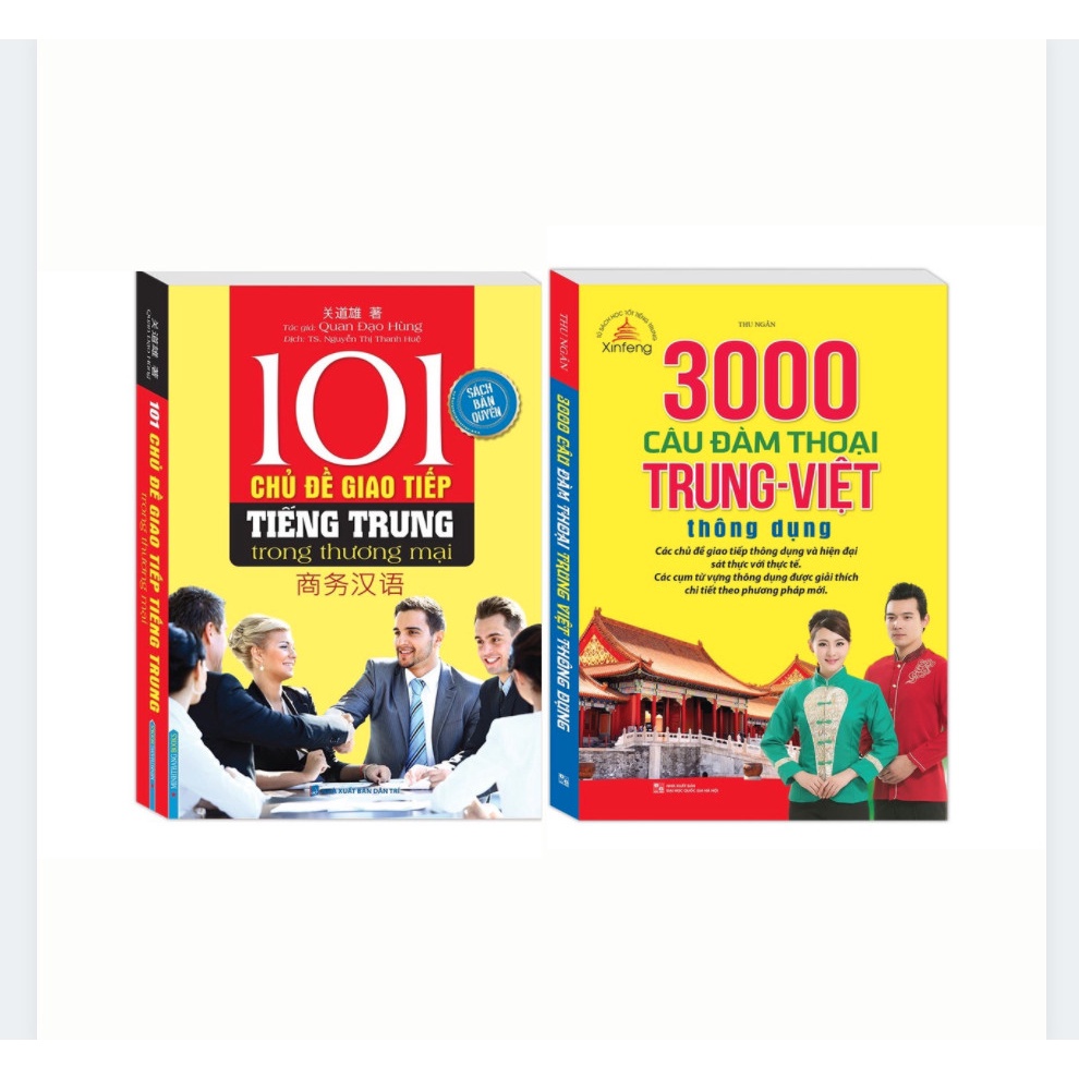Sách-Combo:3000 câu đàm thoại Trung-Việt thông dụng+101 chủ đề giao tiếp tiếng Trung trong thương mại (bìa mềm)