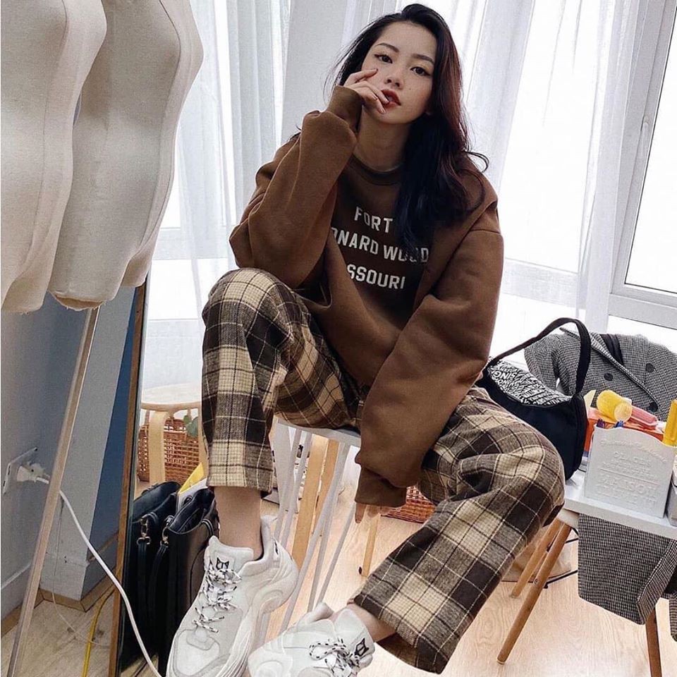 Quần Kẻ Caro Ô To Plaid Pants Dáng Suông Unisex _ quần cuttlotes kẻ caro ống rộng