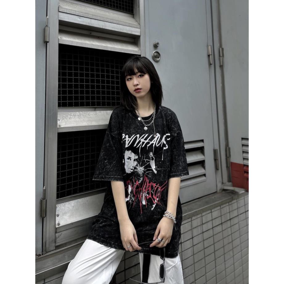 Áo Thun Nam Nữ  Form Rộng Hàn Quốc Loang Chữ Đỏ Thoáng Mát Thiết Kế Thời Trang Kiểu Dáng Năng Động Trẻ Trung