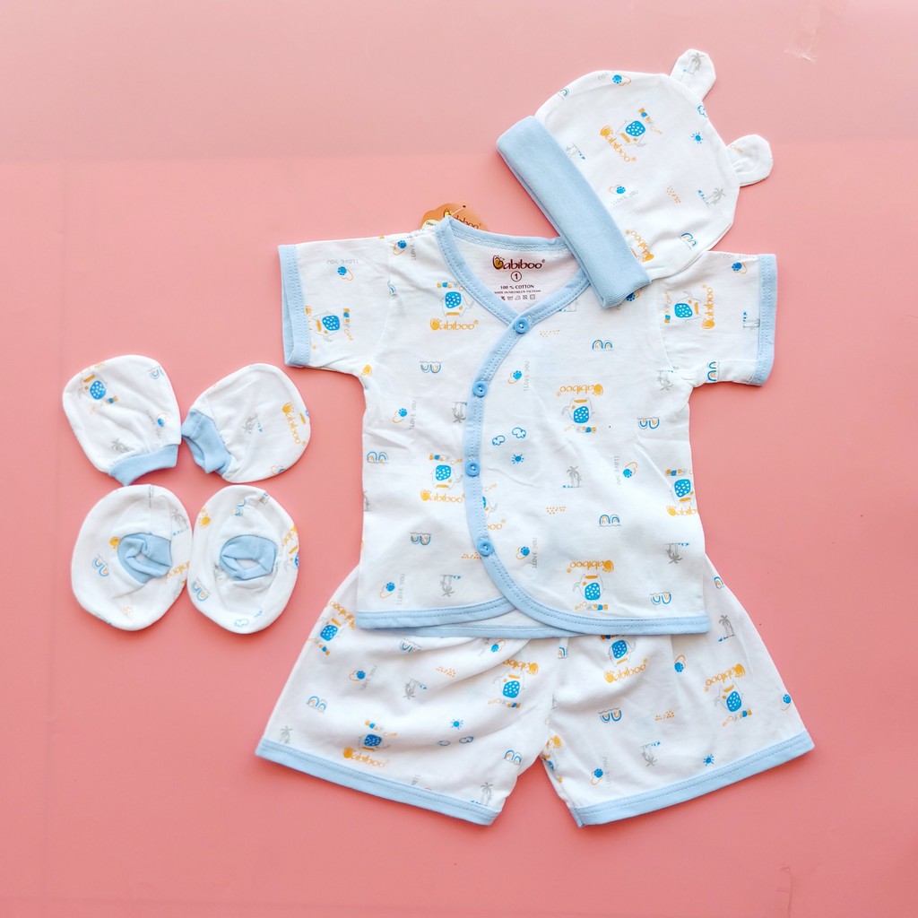Set quần áo sơ sinh Babiboo 5 món dễ thương cho bé