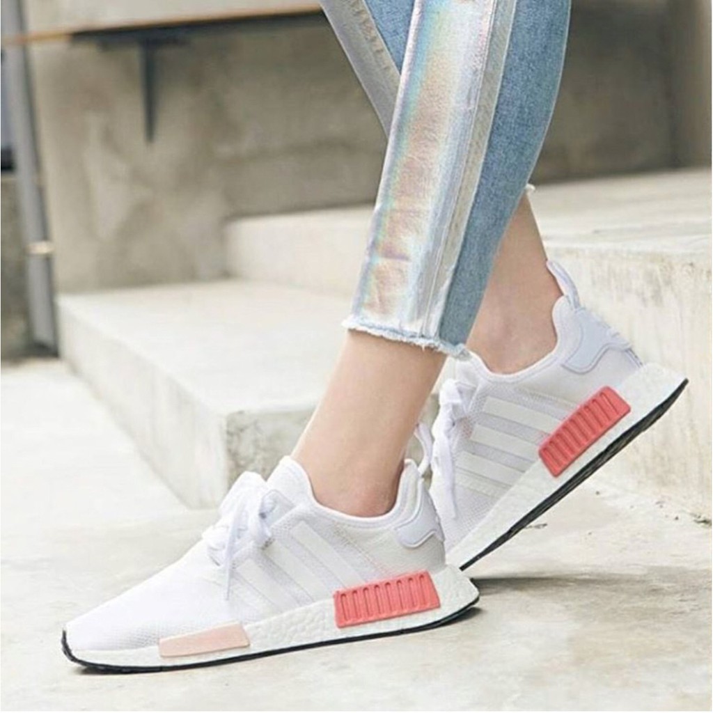 Giày Sneaker Nữ Adidas NMD R1 trắng hồng (fullbox+freeship)