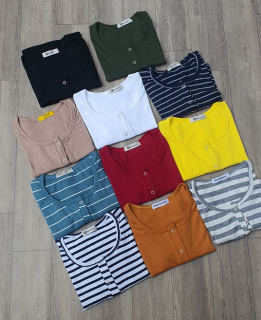 Áo Croptop Nút Bấm - Cúc bấm (10 màu)