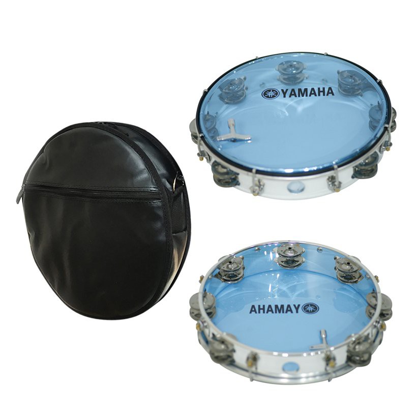 Trống lắc tay Lục lạc gõ bo Inox Tambourine Yamaha MT6102B (Xanh