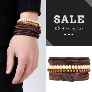 Bộ 4 vòng tay nam handmade