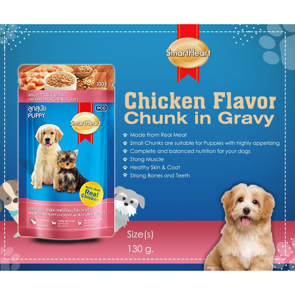 [Rẻ vô Địch][Có Sẵn]Pate Chó Smart Heart Gói 130g Chó Con Và Chó Trưởng Thành