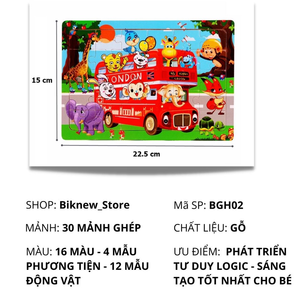 Tranh ghép hình tranh ghép gỗ cho bé 3d 30 mảnh size nhỏ giúp trẻ rèn luyện tập trung sáng tạo và kiên nhẫn - BGH03