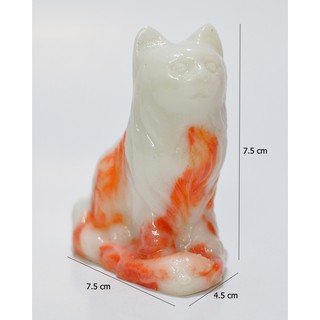 Tượng 12 con giáp mèo nhỏ màu cẩm đỏ