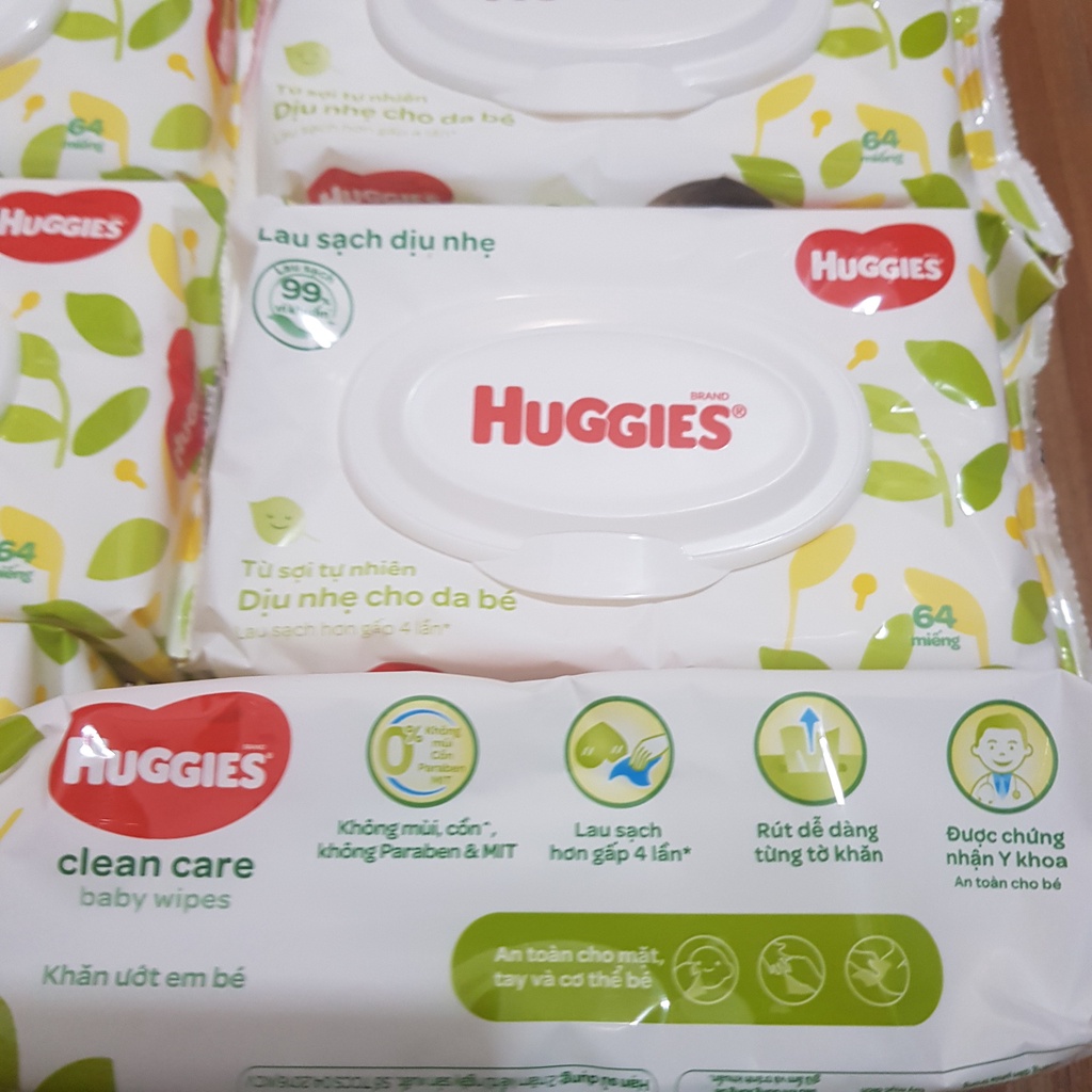 Khăn Ướt Sơ Sinh Không Mùi Huggies 64 Tờ