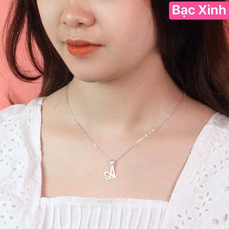 Dây chuyền mặt chữ cái . dây chuyền bạc theo tên.