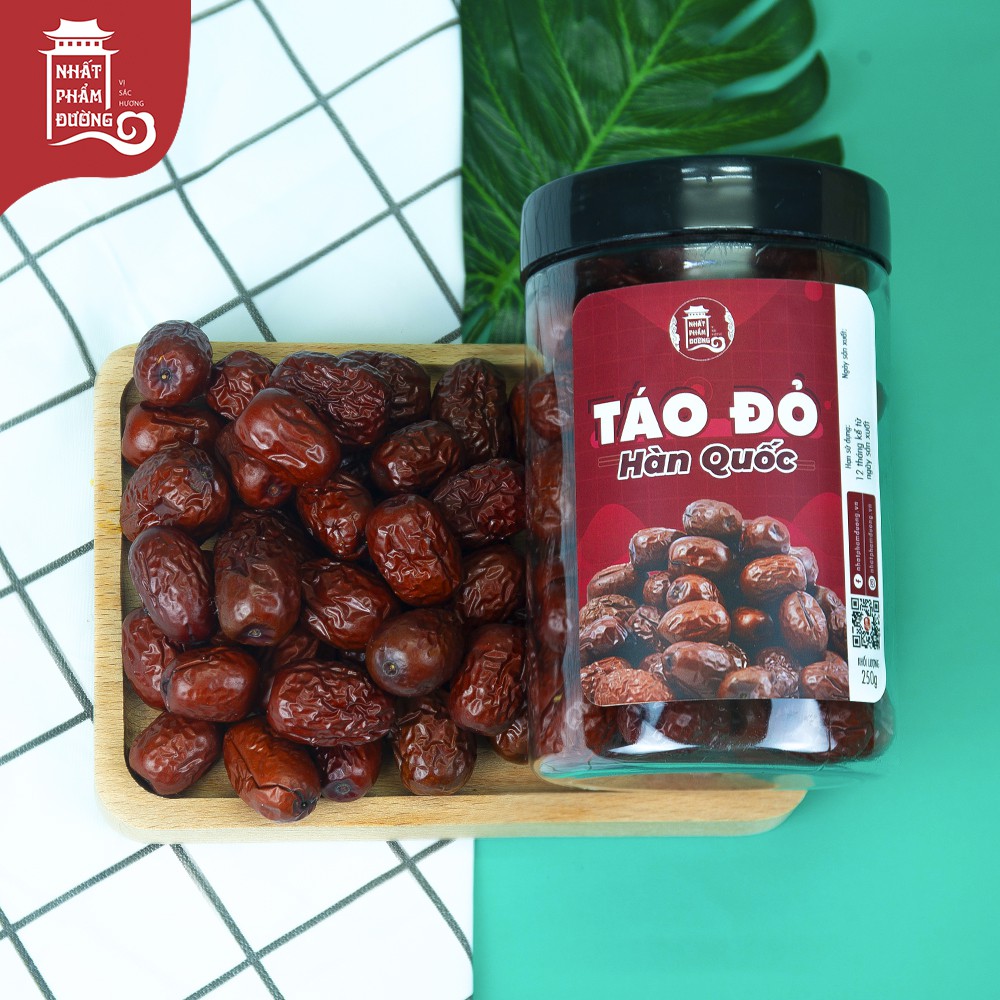 Táo đỏ Hàn Quốc 250g Nhất Phẩm Đường hoa quả sấy khô nguyên liệu nấu chè đồ ăn vặt ngày tết