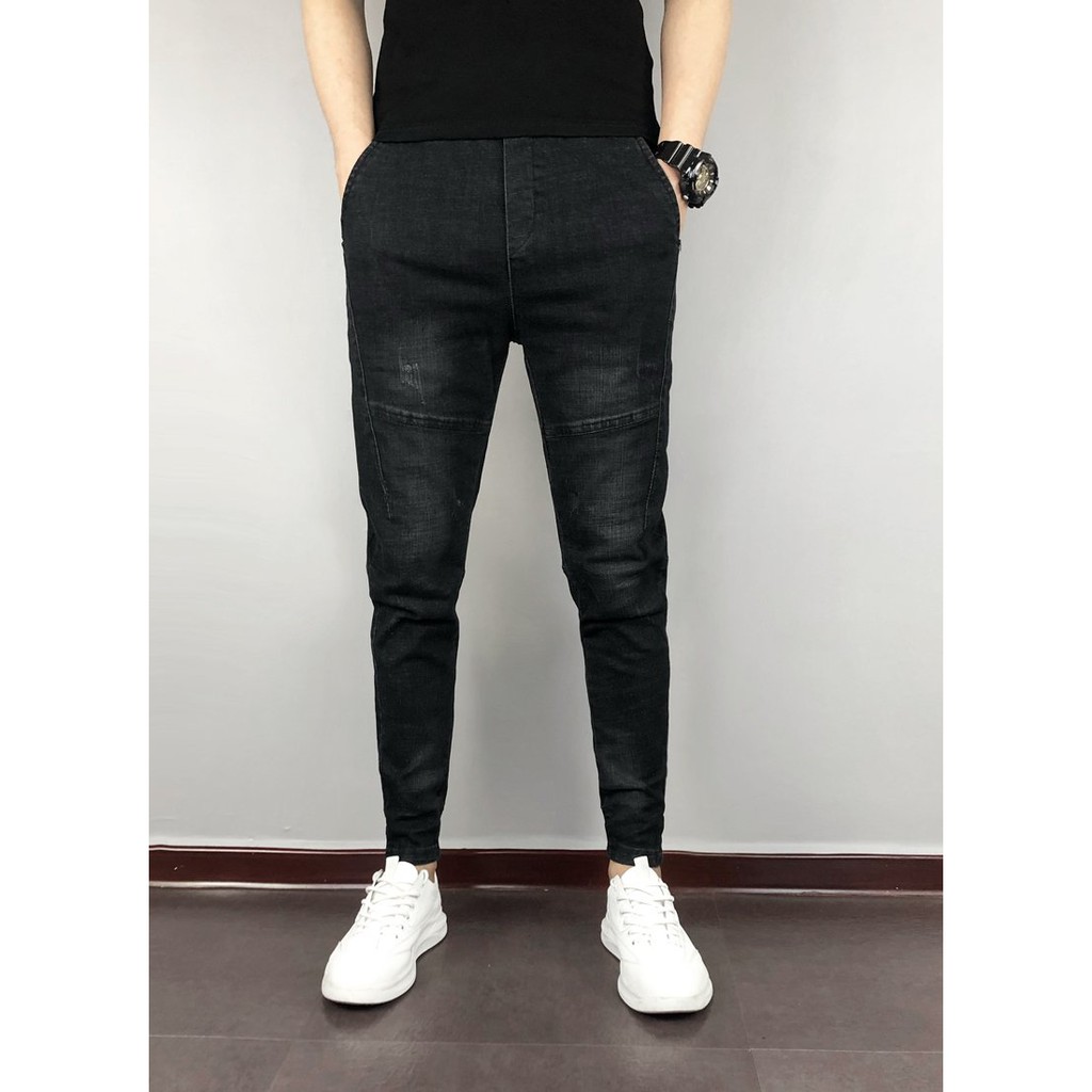 Quần Jean Nam Jogger Quần Bò Cạp Chun Bó Gấu - Xu Hướng Quần Jean Nam Chun Ống Bó Có Video