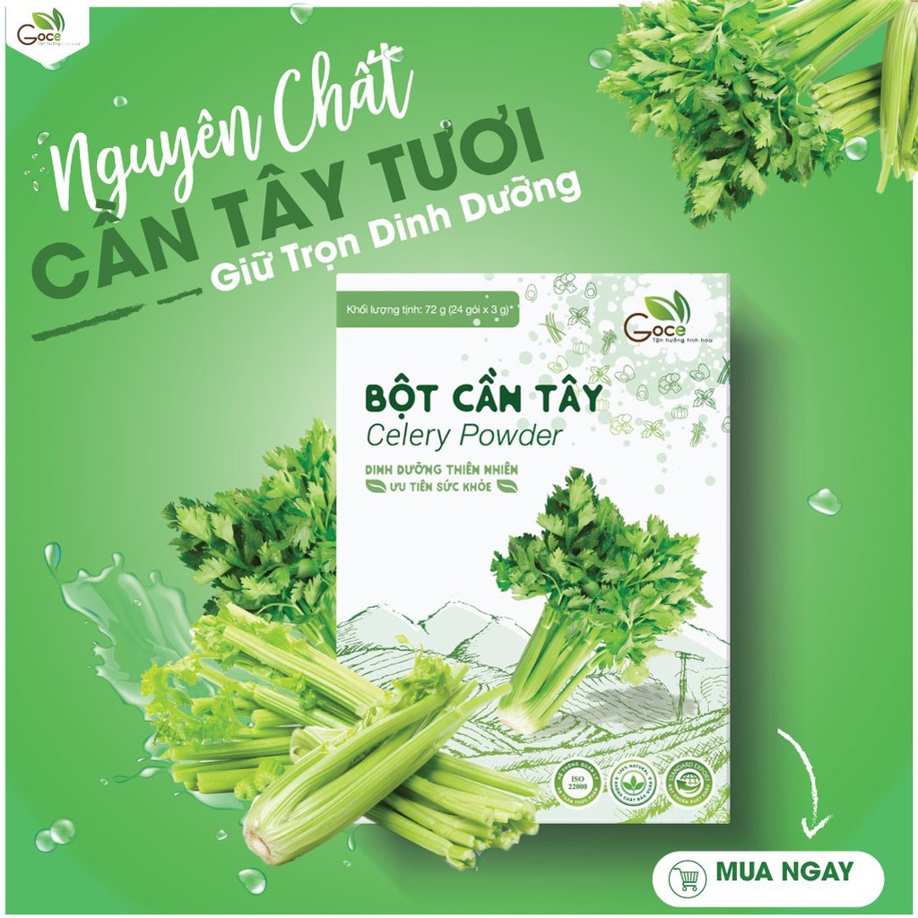 Bột cần tây nguyên chất Goce – 72g (24 gói x 3g)