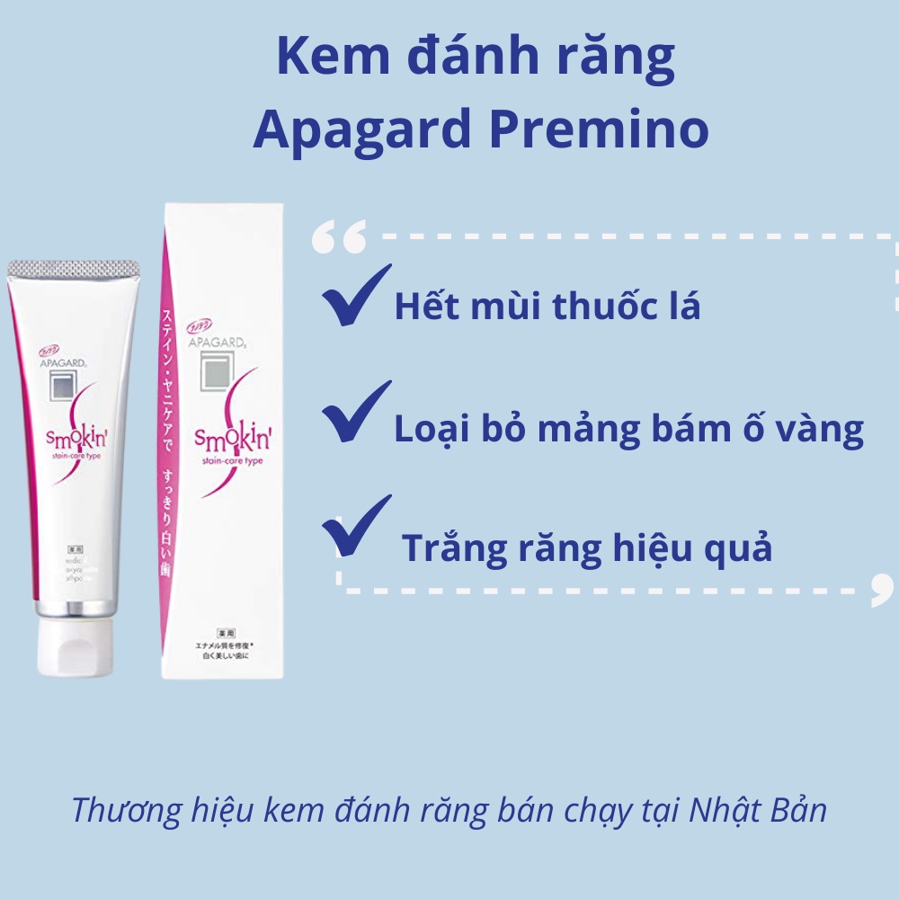 Kem đánh răng siêu trắng Apagard smokin Stain-Care cho người hút thuốc 100g