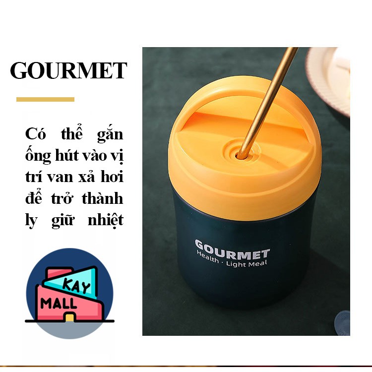 Cà Mên Giữ Nhiệt Đựng Canh Ủ Cháo GOURMET 500ml Lõi Inox Cao Cấp 304 - Tặng Kèm Muỗng | BigBuy360 - bigbuy360.vn